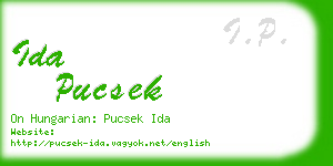 ida pucsek business card